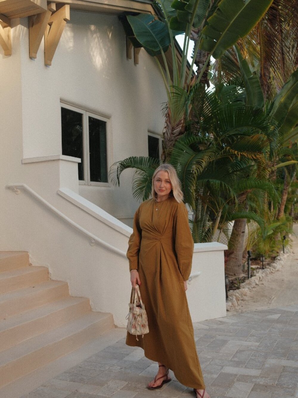Topshop knot detail midi dress with asymmetric hem in khaki green - Picture 5 of 5